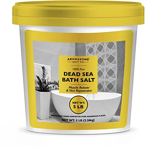 Aromasong Dead Sea Salts for Soaking - 5 Lb. Fine Grain Bath Salt Soak in Bucket