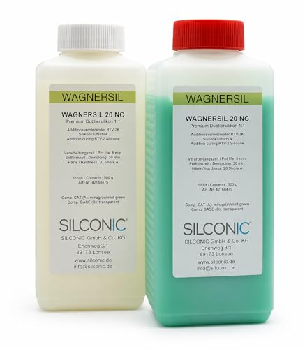 WAGNERSIL 20 NC (1 kg), högkvalitativ silikonkopiator, blandningsförhållande 1:1 | Silikongummi för gjutning | Epoxihartsformtillverkning