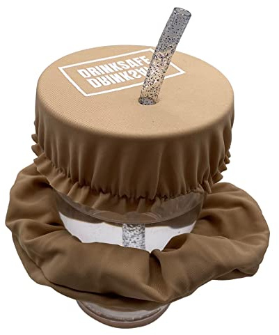 Le chouchou anti-drogue protège verre réutilisable à souhait, anti-renversement pour soirées et festivals en toute sécurité by DrinkSafe I Beige