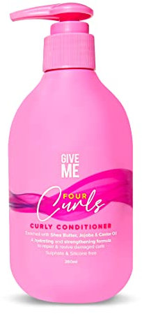 Give Me Cosmetics Four Curls Conditioner, Curly Hair Products, Moisturising Shea Butter, Sulphate and Silicone Free, Naturally Infused with Castor Jojoba and Coconut Oil