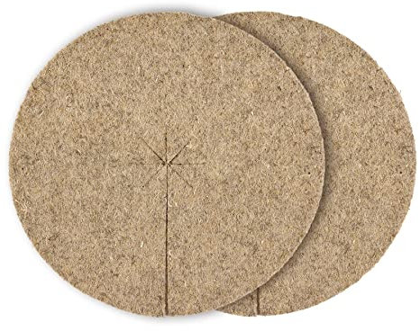 La cordeline 2 Dischi pacciamatura Naturale, 30 cm, in Canapa, 600 g/m², Confezione da 2, Protezione Contro Le Erbe, Protezione Invernale, Naturale