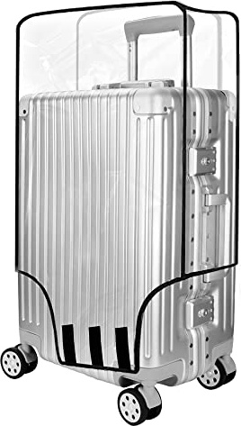 JSMTKJ Housse Valise Protection, Housse de Valise en PVC Transparent, 24 Pouce Housse Protection Valise Lavable Waterproof Luggage Cover DustProof Scratchproof Trolley Case Cover