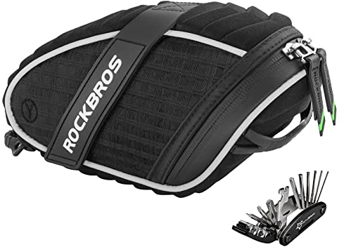 ROCKBROS Fahrrad Satteltaschen Fahrradsitz Taschen Werkzeugtasche Fahrradtasche Wasserabweisend beim Leichten Regen Reflektierend