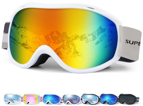 Supertrip Skibrille Damen Herren, Snowboard Brille für Brillenträger | Snowboardbrille Erwachsene Jugendliche OTG UV-Schutz Kompatibler Helm Anti Fog Skibrillen Sphärisch Verspiegelt