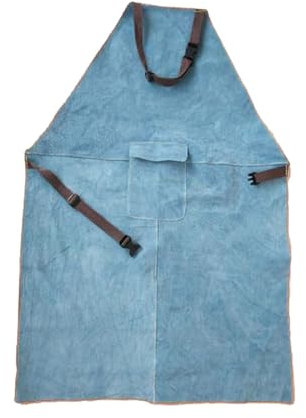 Oshhni Schweißschürze, Schweißermantelkleidung, Vordertasche, Tischlerschürze, Herren- und Damenschürze, hitzebeständige Schürze, Schweißerkleidung, 60cmx90cm Blau