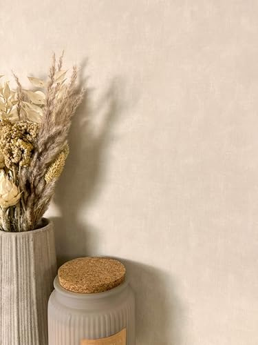 Newroom Vliestapete Beige Leinenoptik Wohnzimmer Tapete Schlafzimmer | feine Leinenstruktur, textilartige Gewebeoptik matt, warmer Sandton, einfarbig ansatzfrei, Tapete Wandtapete, Boho Landhaus