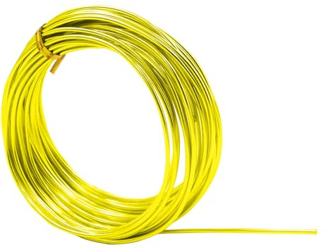12 Gauge Aluminum Craft Wire, 2mm Thick Bendable Crafting Wire for Sculpting, Modelling, Bonsai Training, Skeleton, Floral Making, Jewelry Making, Wire Weaving and Wrapping (Gold)
