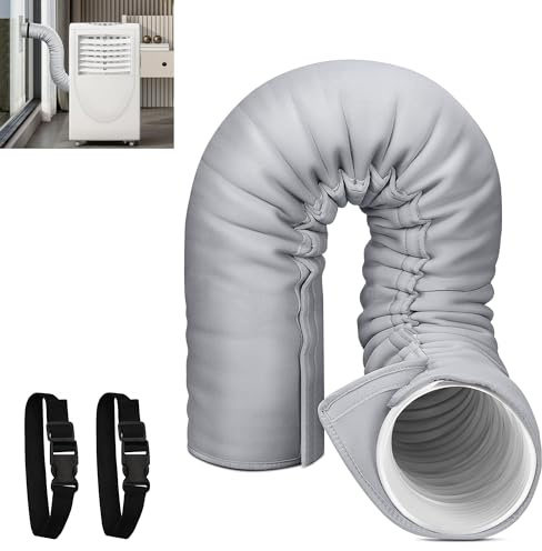 Portable ACHose Insulation Sleeve for Portable Air Conditioners, 5 & 5.9 Diameter Exhaust Hose Cover, Easy Installation with 2*Adjustable Buckle Straps, Gray