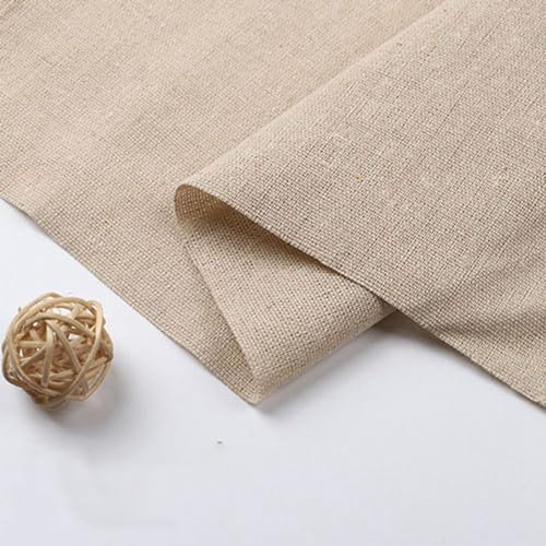 CHTME 1m*150cm Leinenstoff Leinen Naturell Flachs Meterware Leinen-Baumwolle Canvas Stoffe Stoff Kleiderstoff Leinengewebe Kunsthandwerk DIY reines Leinen Naturleinengewebe
