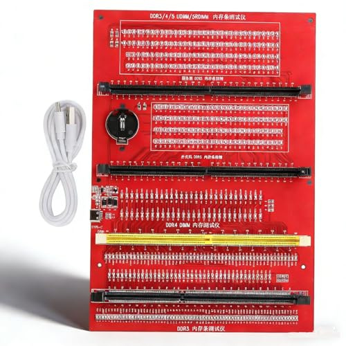 ZAWELIYO Speicher-Diagnoseanalysator, Desktop RAM Tester, Dual Power Mode LED Analyzer, 4-in-1-Desktop-Tester-Karte mit Licht für Desktop- und Server-Computer