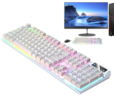 Générique Clavier d'ordinateur Filaire, Clavier mécanique Filaire | Clavier à Sensation mécanique 104 Touches | Clavier Lumineux, Clavier d'ordinateur de Bureau, Clavier de Jeu pour PC Gamer