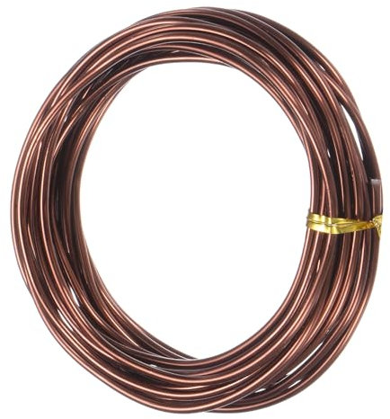 M METERXITY 2,5 mm Bonsai-Trainingsdraht, 16,4 Fuß Gesamtlänge eloxierter Aluminium-Bonsaidrähte für die Formgebung von Bonsaibäumen/Astfixierung/Stammfixierung/DIY-Basteln [Bronze]