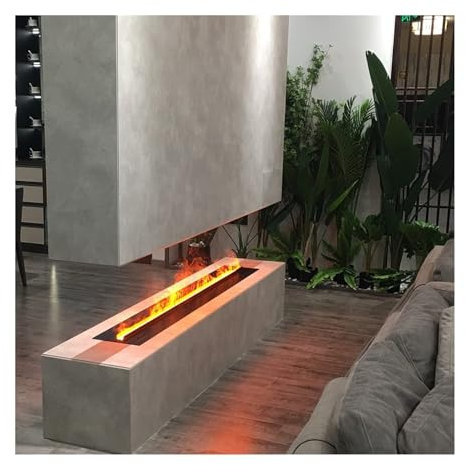 Chimeneas Eléctricas Decorativas, Atmósfera LED Chimenea Eléctrica Panel Ultrafino Simulación Empotrada Llama Tocable Atomizada, Reducción De Ruido Chimenea De Control Remoto Con Pantalla Táctil LCD(2