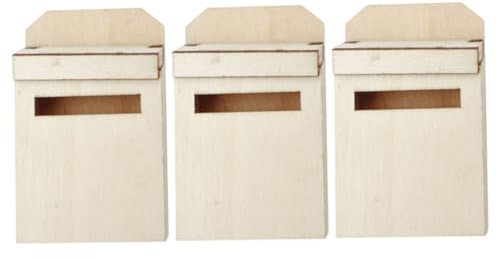 UPKOCH Lot De 3 Boîtes Aux Lettres en Bois pour Maison De Poupée Miniature Accessoires De Décoration pour Garçons Et Filles