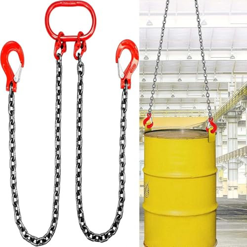 XMWOEIX Hebekette, langlebige 4-Strang-Stopperketten, 300 cm Stopperkette, Hebekette mit Tragkraft 4 t, Ketten aus legiertem Stahl für Bergwerke, Maschinen, Häfen, BAU, Stahlwerke, Stahlrohrwerke