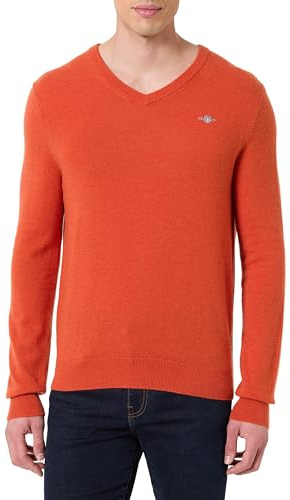 GANT Extrafine lammull V-hals, Djuporange, M