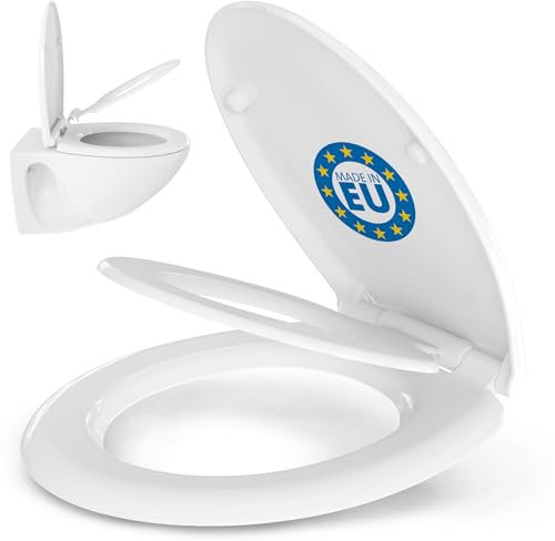 KAPPERTHAL Tapa de inodoro con asiento infantil extraíble y cierre suave, higiénico, antibacteriano, ideal para niños pequeños, fácil de montar, para inodoros ovalados, color blanco, duradero y