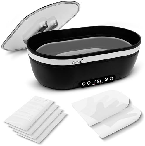 Pulox Paraffinbad WB-4500 - Großes 4500 ml Wachsbad für Hände & Füße mit Zubehör und 4x Wachs