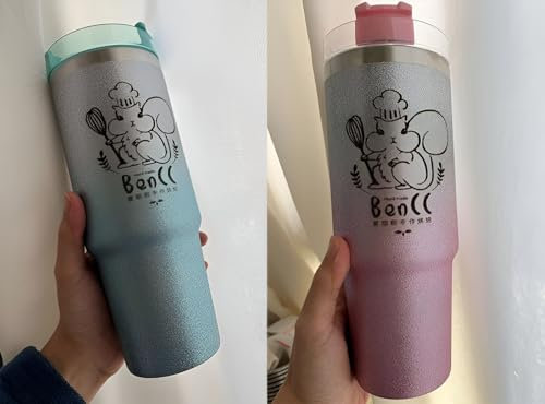 Vniqloo Vaso de acero inoxidable grabado personalizado de 30 onzas con tapa y popote, taza de viaje personalizada con nombre, doble, diseño láser personalizado taza de café con pared