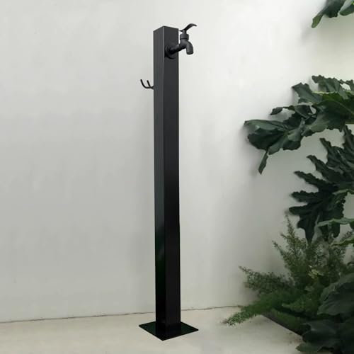 Renmlion Stainless Steel Standing Water Column，Garden Water Tap Outdoor Faucet Post Floor Mounted Water Faucet Pillar with Hose Stand Hydrant Water Feature Fountain for Irrigation