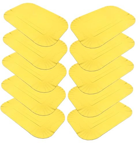 CALLARON Platos Desechables De Papel Aluminio Dorado 10 Unidades 32x22 Cm Bandeja Lisa Para Fiesta Catering Picnic Uso Alimentario Segura