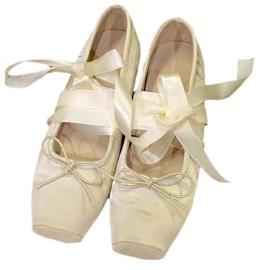 Ballerinas Women's Mary Jane Low Shoes Ballet Dance Shoes Ballet Slippers Elegant Ballerina Flat Shoes Training Shoes Gymnastics Shoes Trainers Dress Shoes Women's Shoes, White, 8 UK