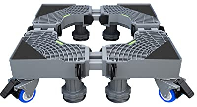 Heavy Duty Adjustable Washing Machine Base Stand, 77-86cm, Steel Dryer & Refrigerator Tray, Large Filing Cabinet Support, Versatile Plant Container Holder