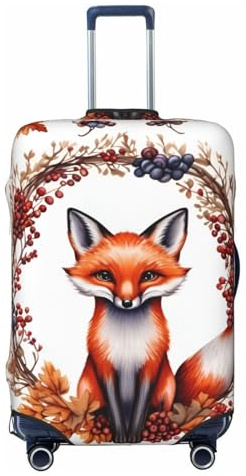 Bkdogkt Love Cartoon Fox Print Kofferhülle, modisch, personalisiert für Reise und Business, schwarz / weiß, L