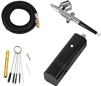 Unico Kit aerografo Compressore potente con tipo di gravità Pistola a spruzzo for modello Art Model Body Paint Artista Trucco Tatuaggi Torta Soffiaggio comodo(TM80S Black E)