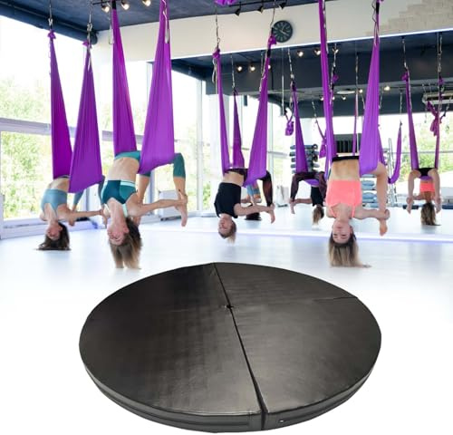 Pole Dance-matta, halkfri hopfällbar mottagningsmatta för yoga och pole dans, tjock säkerhetsmatta för luftring, idealisk för hemmagym, skyddsmatta