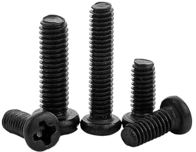 Tornillos de cabeza redonda con ranura en cruz for computadora portátil, de acero al carbono, color negro, M1, M1.2, M1.4, M1.7, M2, M2.5, M3, M4, M5 y M6, 10-100 unidades(10mm,M5 20pcs)