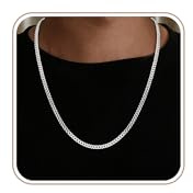 Maxcate Kette Herren S925 Sterling Silber über Ketten für Herren Deutschland Statement 5mm Breit Kubanische Kette Männer Lang Wasserfester Schmuck Silber Geschenk Verschiedliche Längen 56 CM