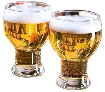 wD7rE5bm6z Vasos de vidrio Juego de 2 vasos cerveza artesanal, for beber 15,3 onzas Cristalería de cocina