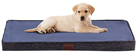 FS Fest&Söhne Hundematte aus visco Schaumstoff Hundebett in verschiedenen Größen Hundekissen kuschelige Hundematratze Model Lessy (L Blau (70x90x7,5cm))