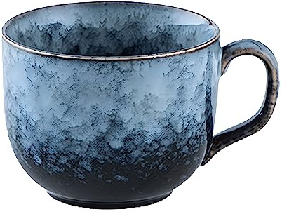 TuYines Kaffeetasse Groß,Große Tasse,Tasse 16oz,Tasse Steingut,Müslischalen mit Henkel,Cappuccino Tassen Steingut,Müsli Becher,XXL Tasse,Keramik Becher,Kaffeetasse aus Porzellan