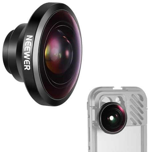 NEEWER HD 8mm Fisheye Phone Lens Only for 17mm Thread Backplate, 220° Wide Angle Compatible with SmallRig NEEWER iPhone Samsung Phone Cage Case with 17mm Lens Adapter, LS-29