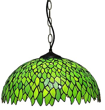Retro Esstisch Glas Pendelleuchte grüner Loft Wohnzimmerlampe Deckenleuchte E27 Küchenlampen Ø40cm Vintage Esszimmer Deckenlampe Hängelampe 2 flammig Hängeleuchte E27 Schlafzimmer Cafe Bar
