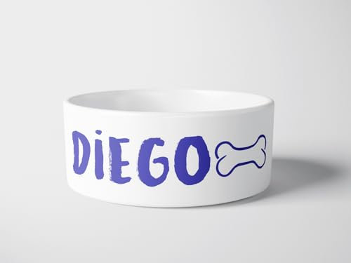 forefrontdesigns Personalised Dog Name Bowl – Custom Ceramic Dog Bowl for Water/Food, Ideal for Dogs and Cats, Personalised Cat Bowl Available in Large and Medium Sizes for Stylish Feeding.