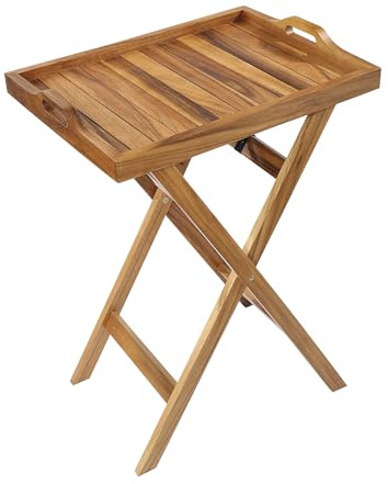 Zassenhaus Serviertablett mit Ständer, klappbar, 60×45 cm, Akazienholz | Hochwertiges Hartholz aus nachhaltigem Anbau, mit praktischen Griffen, natürliche Maserung, pflegeleicht.