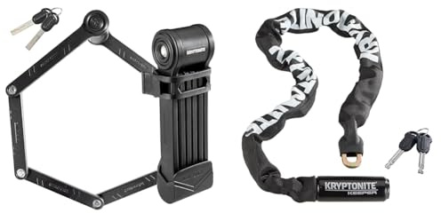 Kryptonite Keeper 510 Schlösser Schwarz 3mm/100cm & 152080 Kabelschloss Keeper 785 Integrated Chain, 3500323, Schwarz