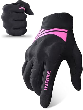 INBIKE Lightweight Women's Motorcycle Gloves Touchscreen Motorbike Gloves with Protective Knuckles for BMX Riding Dirt Bike