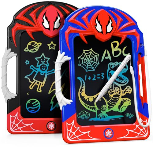 Mirthigig Tavoletta Grafica con Penna Rete & Impugnatura 2 Pacchi, Spider Giocattoli Regalo per 3-12 Ragazzi, Lavagna Cancellabile Portatile, Giochi Educativi Giocattolo Bambino 3 4 5 6 7 8 9 10Anni