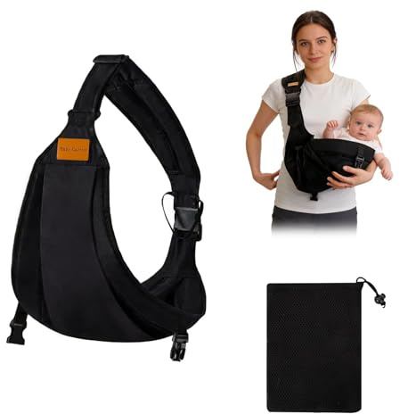 Bärsele på sidan, bärsele för spädbarn småbarn bärbar bärhandduk baby nyfödda, ergonomisk bärhandduk barnbärare småbarn bärsele babybärrem för spädbarn från 6 till 36 månader (mjuk bomull)