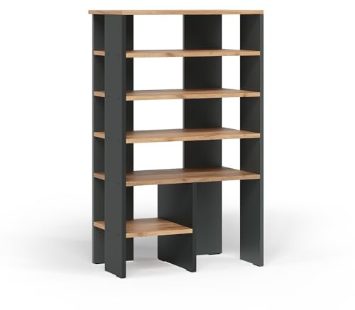 Vicco Schuhschrank Marlon, Anthrazit/Goldkraft Eiche, 60 x 100 cm mit 5 Fächern