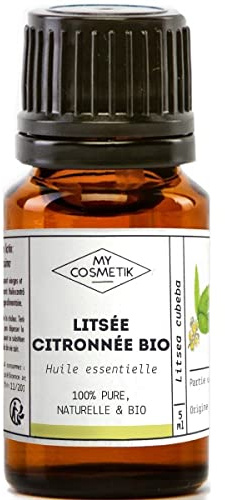 MY COSMETIK - Olio essenziale di Litsea al limone biologico - Da agricoltura biologica - Chemiotipizzato HEBBD/HECT - 100% puro e naturale - Certificato ECOCERT - Prodotto in Francia - 30 ml