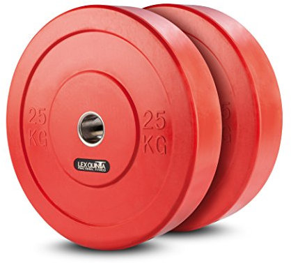 Lex Quinta Bumper Plate/Vollgummi 2x25kg ROT Hantelscheiben 50mm