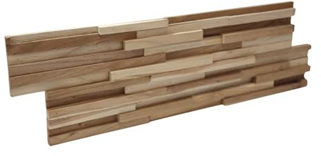 Rebel of Styles - UltraWood Teak Toscani - 0,09 m² / 1 pièce - Panneaux muraux 3D/parements/plaques en teck - Décoration murale - Lambris élégant pour murs intérieurs