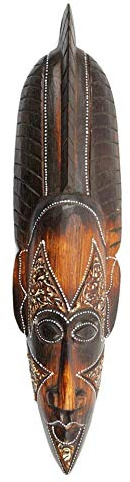 Coco Papaya Décoration murale africaine. Masque africain 50cm en bois.