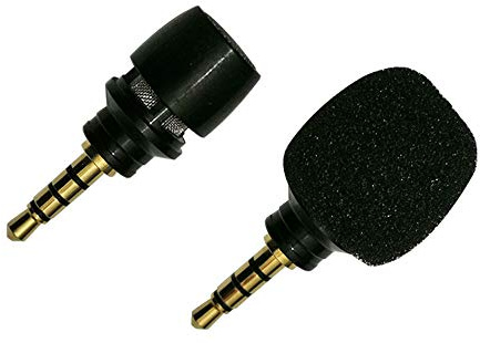 CANFON mini microfono a condensatore ad alta sensibilità per telefono iOS iPhone X 8 7 6 iPad Podcast YouTube Facebook Livestream (3,5 mm TRRS) (nero)