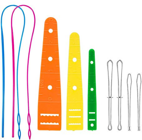 Surmounty einfädelhilfe 9 Stück Gummiband Durchziehnadeln zum Einziehen Kordelzug Einfädelhilfe, Bodkin Nadel Threader Pinzette für Elastisches Gummibänder Garn, DIY Nähnen Bastelbedarf Nähzubehör